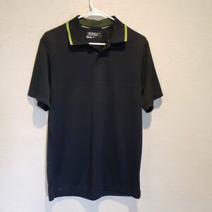 Nike Golf Polo Shirt Black Swoosh Dri Fit Casual Short Sleeve Men's Size S
